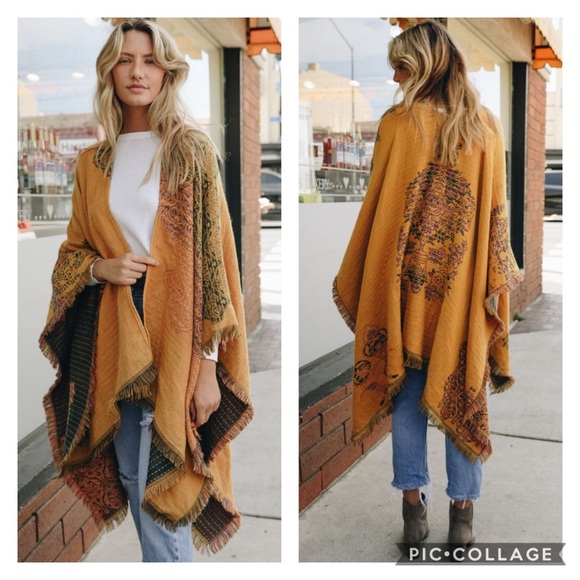 The Ivory Elephant Accessories - LAST 1❤️Mustard Boho Medallion Wrap